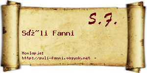 Süli Fanni névjegykártya