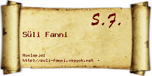 Süli Fanni névjegykártya
